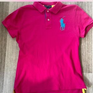 Ralph Lauren Pink Big Pony Polo Shirt M Y2K Preppy